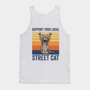 Support Your Local Street Cats Raccoon Tank Top